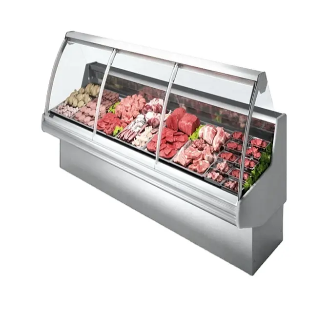 Bester Preis Kommerzieller Supermarkt Kühlschrank Ausrüstung Salat Deli Food Frischfleisch Vitrine