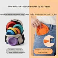 Bol pliable en silicone grande capacité pour animaux de compagnie, gamelle pliable pour chien et chat avec mousqueton pour les voyages en extérieur