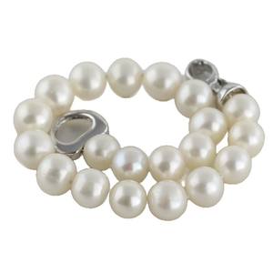 สร้อยข้อมือไข่มุกน้ำจืดแบบไม่ใช้สารกัมมันต์ ขนาด 8-9 มม. เรียบง่ายและทันสมัย พร้อมต่างหูแบบติดหูสำหรับผู้หญิงที่มีตำหนิเล็กน้อย - Product Image 5