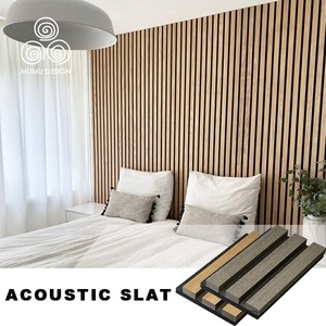 MUMU-tablero de listón de madera <span class=keywords><strong>decorativo</strong></span> acanalado, aislamiento acústico, a prueba de sonido, paneles de <span class=keywords><strong>pared</strong></span> para paredes interiores - Product Image 1