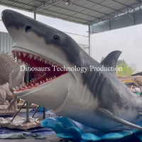 Modèle d'animal animatronique sur le thème marin Ocean Park, grand modèle de requin animatronique en usine