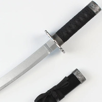 Épée en bois de samouraï japonaise miniature de 52 cm, non affûtée, mini katana pour jeux de rôle et décoration de bureau