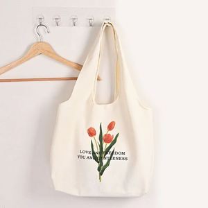 Wholesale Cheap Women's Tote Bags With Custom Printed Logo Cotton Canvas Shipping Bags Women Handbags Ladies - Product Image 1