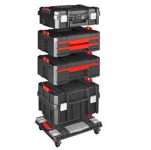 Juego <span class=keywords><strong>de</strong></span> Caja <span class=keywords><strong>de</strong></span> <span class=keywords><strong>Herramientas</strong></span> Profesional 3 en 1 AIRAJ, Resistente al Agua, Portátil, <span class=keywords><strong>de</strong></span> Plástico Rígido, Apilable, con Cajones y Ruedas - Product Image 1