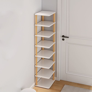 Soporte de almacenamiento de zapatos para ahorrar espacio, fácil de montar, 2, 5, 6, 7, 8 niveles, estante organizador de zapatos <span class=keywords><strong>alto</strong></span> de MDF de bambú <span class=keywords><strong>estrecho</strong></span> Vertical - Product Image 5