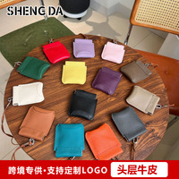 Vente directe usine – Pochette de cou souple en cuir véritable tendance pour femme, porte-monnaie, porte-écouteurs et porte-cartes d'identité
