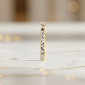 Orecchini in Oro con Diamanti, Taglio Brillante Rotondo, Oro Giallo, Gioielli Classici da Donna per Uso Quotidiano, Colore G, Diamanti Naturali - Product Image 2