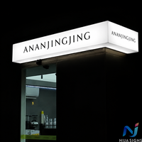 Enseigne lumineuse LED en acrylique à fixation murale, double face, rectangulaire, décorative, étanche, haute luminosité, avec cadre en acier inoxydable