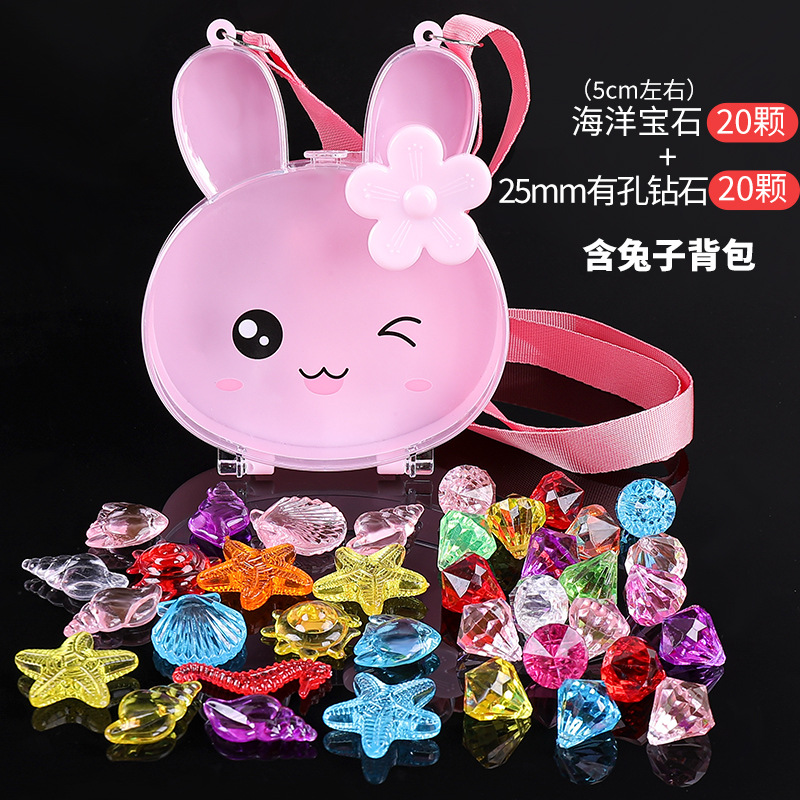 20 pierres précieuses océaniques + 20 diamants perforés + sac à dos
