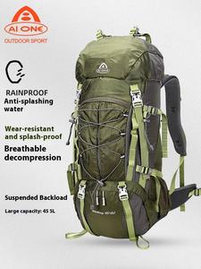 Venta al por mayor de gran capacidad de <span class=keywords><strong>50</strong></span> <span class=keywords><strong>litros</strong></span> de nylon impermeable mochila de senderismo para hombres y mujeres al aire libre bolsas para montaña senderismo viajes - Product Image 6