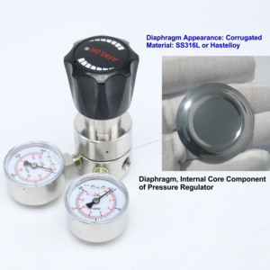 용접 및 절단용 스테인리스 스틸 고압 가스 조절기 3000 PSI 인렛 산소 아세틸렌 아르곤 CO2 산업용 등급 - Product Image 6