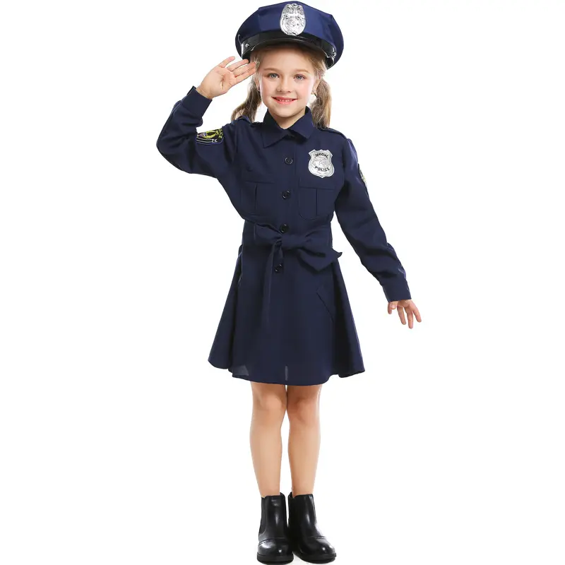 Vendita diretta in fabbrica per bambini Lovely Policewoman Dress <span class=keywords><strong>costumi</strong></span> Cosplay per la festa