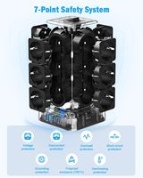 Multiprise, barre de prises à 12 emplacements avec 4 ports USB, charge rapide USB-C 20W, tour de prises à 3 emplacements avec interrupteur pour bureau, cuisine, table