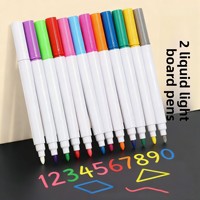 Surligneurs LED Lumineux Écologiques Effaçables 12 Couleurs pour Étudiants avec Emballage Basique – Vente en Gros Disponible