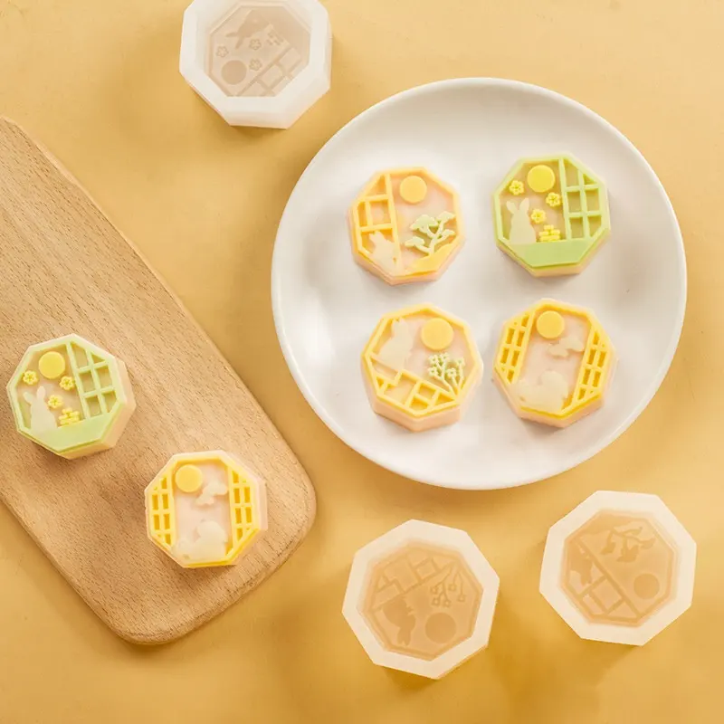 Dễ thương làm thạch bánh pudding Cookie nhà sô cô la xà phòng bánh nướng Khuôn trung thu Lễ hội tự làm handmade MOONCAKE Silicone khuôn