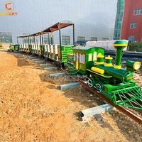 Nouveau train électrique miniature pour enfants, manège de parc d'attractions, train sur rail, manèges pour enfants, train sur rail avec 2 locomotives