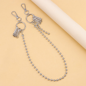 โซ่คาดเอวแบบชั้นเดียว ลูกปัดทรงกลม โลหะผสมสังกะสี สไตล์ฮิปฮอป สำหรับใส่ทุกวัน เครื่องประดับสำหรับทุกเพศ - Product Image 2