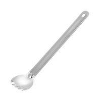 Cuillère-fourchette en titane à long manche, couverts ultralégers, cuillère à soupe de 8,7 pouces, cuillère-fourchette de camping pour le camping en plein air et la randonnée