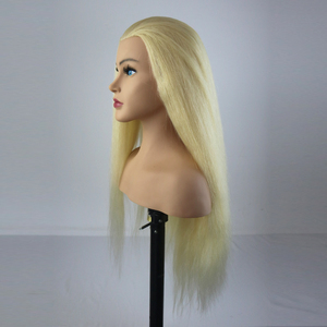 Venta caliente Europa cara femenina 100% cabello humano entrenamiento <span class=keywords><strong>maniquí</strong></span> cabeza de <span class=keywords><strong>muñeca</strong></span> simulada con hombros para <span class=keywords><strong>peluquería</strong></span> - Product Image 2