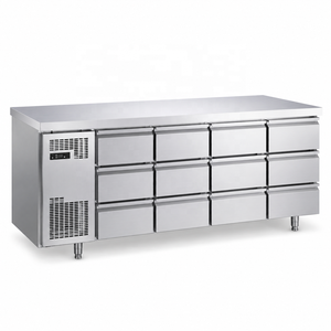 Frigorifero Congelatore Verticale Professionale in Acciaio Inossidabile con <span class=keywords><strong>4</strong></span> <span class=keywords><strong>Cassetti</strong></span> e Piano di Lavoro Sottobanco per Cucina Esterna - Product Image 5