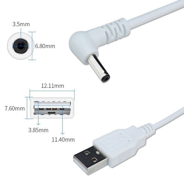 Wholesale 3.5mm 1.35mm 12v Dc Plug Power Cable Usb to Dc Plug Cable