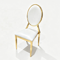 Chaise moderne décorative en acier inoxydable doré, mobilier de luxe pour mariage, banquet et événements