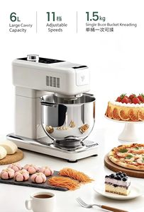 Sokany, la toute nouvelle machine à pétrir la pâte, équipement de <span class=keywords><strong>boulangerie</strong></span>, utilisation domestique, corps entièrement en acier inoxydable, mélangeurs alimentaires sur socle de 6 L - Product Image 3