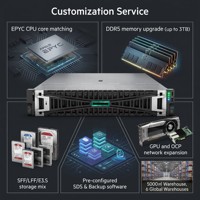 Servidor de Alto Rendimiento HPE ProLiant DL345 Gen11 2U, AMD EPYC 9124, 64 GB de RAM DDR5, PCIe 5.0, Servidor en Rack para Análisis de Big Data