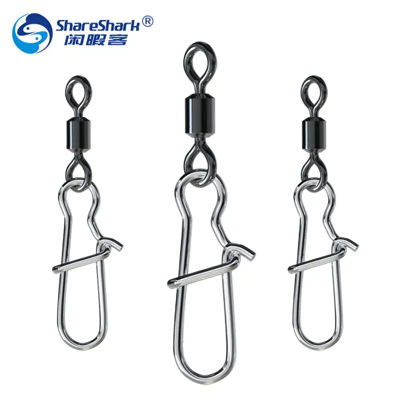 Fishing Rolling Swivel Nice Snap Accessories Line Connector Stainless steel Fishing Rolling Swivels With duo lock Snap