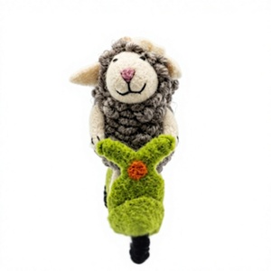 Handmade Eco-Friendly Traditional Felt Sheep Ornament Custom Size Cartoon Animal Decor Indoor Christmas Decoration Green <b>Wrap</b> - Product Image 2