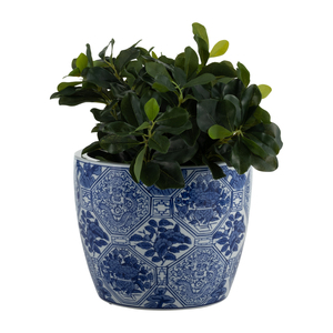 Set di tre vasi in ceramica stile Chinoiserie classico, con motivo blu e bianco, per decorazioni interne ed esterne. - Product Image 4