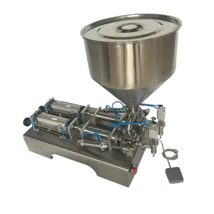 Pneumatic horizontal double-head paste piston filling machine /Sauce filling machine