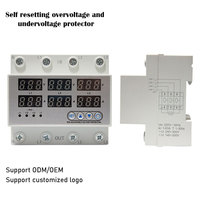 Monophasé 80A 4P 220V dispositif de protection de tension Rail Din réglable surtension AC sous-tension 50Hz fréquence PC matériel