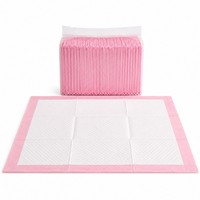Tapis d'apprentissage jetables écologiques roses pour chiots, avec noyau absorbant renforcé, support imperméable IPX7, pour le nettoyage et l'entraînement des animaux de compagnie, SAP PE