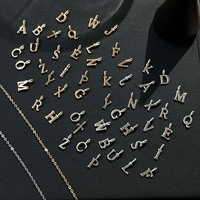Pendentif mini lettre M en argent 925, accessoires de bijoux personnalisés DIY pour femmes, pour créer un collier ou un bracelet avec un nom personnalisé, cadeau