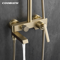 Ensemble de douche en laiton avec mitigeur eau chaude/froide, colonne de douche cascade et douchette à main pour la rénovation de salle de bain
