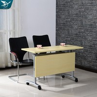 Bureau modulaire pliable double face en métal, table multifonctionnelle pour la formation du personnel et les réunions