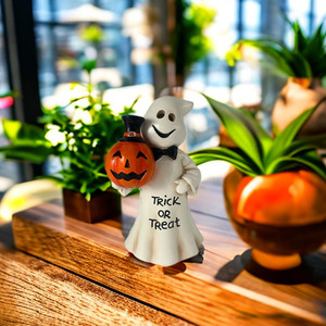 Décoration de jardin d'extérieur en résine en forme de fantôme d'Halloween, 16,5 cm, avec éclairage LED - Product Image 3