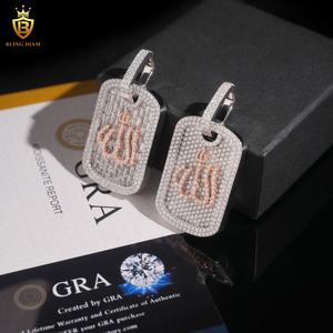 Neues Design Fire Dog Tag Anhänger 925 Sterling Silber VVS Moissan ite Custom Iced Out Zwei Stile Diamond Herren Anhänger - Product Image 2