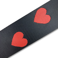 Fournisseur direct du fabricant : Sangle de sac à dos en nylon jacquard rouge en forme de cœur, 5 cm, double face