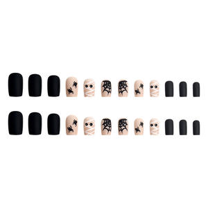 Uñas Postizas Cortas con Tema de Araña Europea Americana para Halloween, con Pegatinas y Parches de Uñas Estilo INS para Uso en los Dedos - Product Image 4