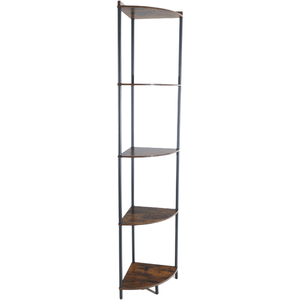 Modern 5 Tier Metal Standing Storage Accent Shelf Triangle <strong>Corner</strong> Shelf Wood Living Room <strong>Corner</strong> Shelf Unit