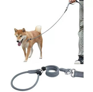 El más nuevo Heavy Duty Durable No-Pull Slip Pet Leash Collar Nylon Acolchado Mango Estilo de moda Patrón sólido Venta al por mayor Dog Slip Lead - Product Image 2