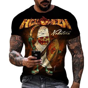 Pesante nuovo Unisex personalizzato All Over Print OEM e ODM top Metal <span class=keywords><strong>Rock</strong></span> <span class=keywords><strong>Band</strong></span> Helloween 3D stampa digitale camicia per uomo e bambino - Product Image 6