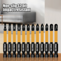 Jeu de 10 embouts de tournevis magnétiques multi-usages à finition oxyde noir, embouts antidérapants pour visseuse à chocs, tige hexagonale de 1/4 ", acier S2, bricolage