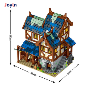 Kit de construction d'écurie médiévale de 2724 pièces pour enfants et adultes dans des constructions sur le thème de la fantaisie, idéales pour les créations de scènes de château - Product Image 3