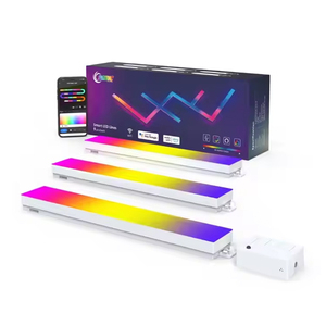 <span class=keywords><strong>Barre</strong></span> lumineuse murale <span class=keywords><strong>de</strong></span> jeu Banqcn, <span class=keywords><strong>d</strong></span>écoration <span class=keywords><strong>de</strong></span> pièce, maison intelligente créative, bricolage, géométrie, assemblage, synchronisation musicale WIFI, changement <span class=keywords><strong>de</strong></span> couleur Rgbic - Product Image 2
