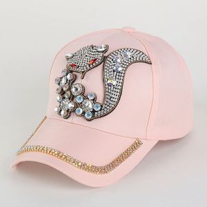 Casquette de baseball décontractée et polyvalente en denim tissé ethnique vintage automne-hiver, avec strass, épaisse et personnalisée, très tendance - Product Image 3