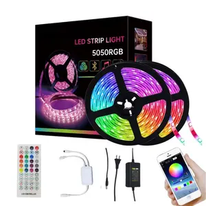 12V Flexible RGB Smart LED Strip Kit Music Sync App Control remoto USB Dormitorio TV PC Retroiluminación Ambiente SMD 5050 Led Strip Light