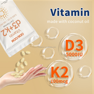 Vitamin D3 K2 chay Softgels Tim & xương hỗ trợ với Tăng cường Canxi hấp thụ miễn dịch Enhancer làm từ chất xơ - Product Image 5